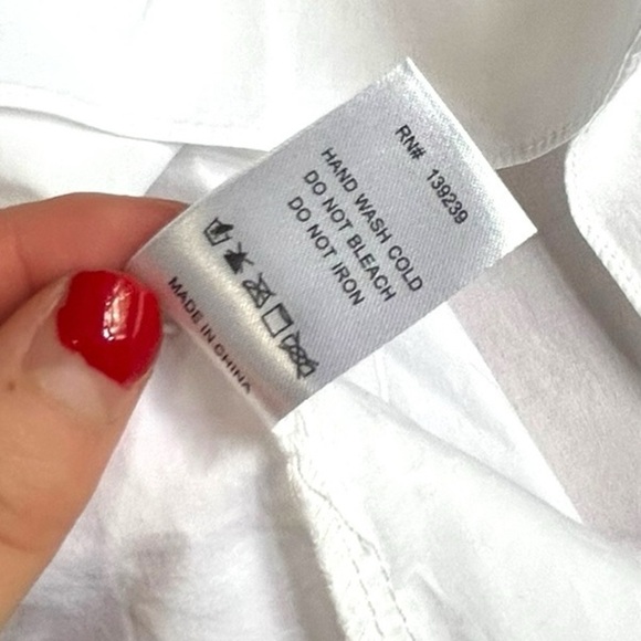 Pomander Place White Brooks Square Neck Blouse 3/4 Sleeve Size Medium Preppy - Picture 12 of 12